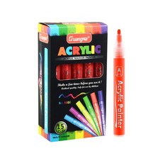 바디 아크릴 펜슬 마커펜 코스플레이 수용성 펜 코스프레 용품 바디 낙서펜 페인팅, 블랙, 1개