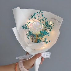 MORIANN 雷射單支永生花夜燈花束, 藍色