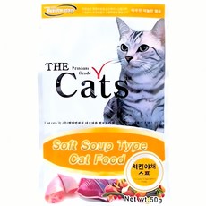 고양이 영양식 수프 치킨 야채 50g 애완동물 간식 건강 육류 사료 영양 보충 제 스프, 치킨야채수프 50g