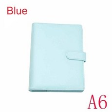 빈티지 리필 노트북 파일 폴더 메모장 커버 가죽 링 바인더 사무용품 신제품, 6)A6 bule