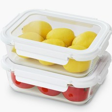 1+1 네오플램 클린 유리 반찬통 밀폐용기세트 1600ml 2p, 1.6L, 2개