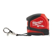 Milwaukee LED燈捲尺, 1個, 有包裝 10 ft/ 3m鑰匙圈