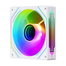 세고탭 HB12 리버스 ARGB PWM 시스템 케이스 쿨러 화이트 저소음 쿨링팬, 1개