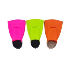 부드러운 실리콘 오리발 강습용 훈련용 숏핀 수영장 숏오리발 짧은, 숏핀오리발 라임 XXS