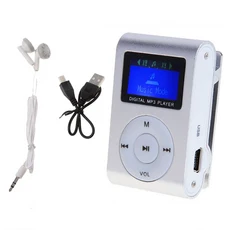 무손실 음질 휴대용 미니 MP3 플레이어 메탈 클립 카드 슬롯 USB 음악 LCD 화면 터치 키 학생용 워크맨, 05 Silver