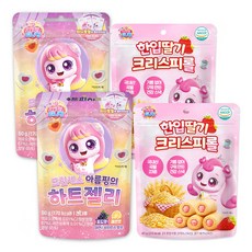 프린세스 캐치티니핑 한입 딸기 크리스피롤 40g + 캐치티니핑 젤리 50g 세트, 1세트, 90g, 한입 딸기 크리스피롤+하트젤리