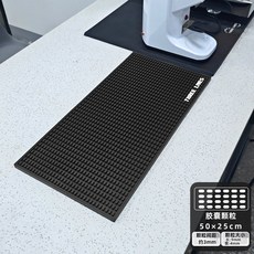 실리콘드라잉매트 물빠짐 기본형 건조대 주방 식기 싱크대 원형 카페 바리스타, 1개, 50x25x1cm 무광 블랙 항균