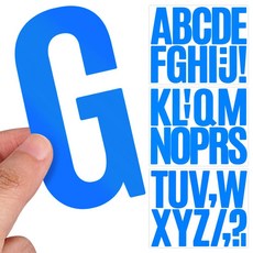 알파벳 컷팅 스티커 블루 A-Z 높이 7.6cm 이니셜 네임maj1+8xrd