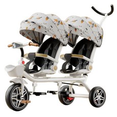 쌍둥이자전거 삼륜 드라이시클 등하원 쌍둥이 푸시카, E. 우주인 (앞뒤 조절), 1개