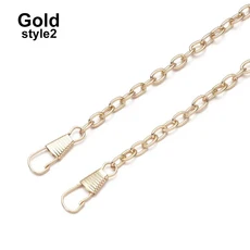 120cm 금속 가방 체인 스트랩 여성용 벨트 골드 하드웨어 핸드백 액세서리, 11 Gold style2