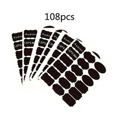 조미료 라벨 스티커 재사용 가능 자가 접착 양념통 구분표 주방 정리용 이름표 108매, 108PCS