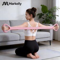 8자형 튜빙밴드 전신 스트레칭 요가 필라테스 홈트 근력 탄력밴드, 2개, 핑크