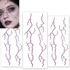 퍼플 할로윈 임시 타투 방수 파티 선물 코스프레 3개 212661, 퍼플 할로윈 임시 타투, 방수 파티 선물, 코스프레 3