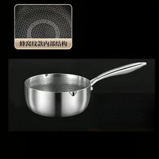 不鏽鋼雪平鍋寶寶嬰兒輔食鍋小蒸鍋家用奶鍋帶蒸籠湯鍋 副廠商品, 1個, 特厚-多功能料理鍋 -無蓋款, 全屏蜂窩紋 999%抗菌-18CM