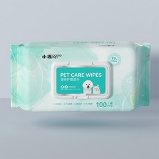 小凍 寵物護理濕巾 溫和不刺激 去淚痕眼垢 貓狗通用 RO純水 植物纖維 100抽, 1個, 寵物濕巾(100抽超值裝)