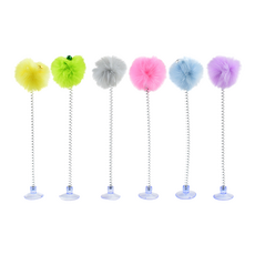 Wow Wow 寵物貓玩具彈簧吸盤逗貓毛球帶鈴鐺多色可選, Multiple Colors, 3個