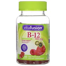 Vitafusion 維他命B12覆盆子軟糖 1000mcg, 60顆, 1罐