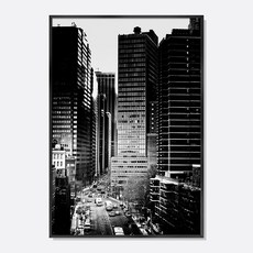 스웨리움 미드센츄리 모던 흑백 포스터 인테리어 액자 감성사진 도시 풍경 흐린 맨해튼, A4 (210 x 297 mm), 포스터만 구입