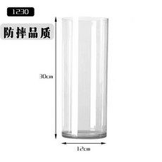 透明亞克力直筒花瓶 輕奢 現代客廳擺件, 口徑12cm高30cm 1個
