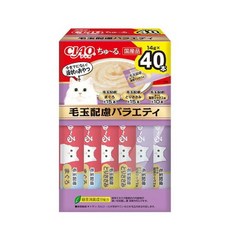 CIAO 啾嚕貓肉泥 多種口味選擇 獨立包裝 美味又健康 貓咪最愛, 14g, 40個, SC-427 化毛鮪魚綜合口味