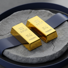 재물운 행운 부르는 골드바 냉장고 자석 2p 세트, 골드색