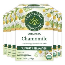 트래디셔널 메디시널스 차 유기농 캐모마일 진정 신경 진 Traditional Medicinals Tea Organic Chamomile Calming Calms Your, 1개