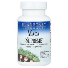 Planetary Herbals 플래니터리허벌스 마카 슈프림 600mg 50 캡슐 허브보충제, 1개, 50정