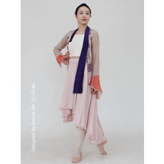 [도나오앤지] 창작무용의상 롱-미들 1겹 실키 언발란스 풀치마/ 한국현대무용복 폴웨어