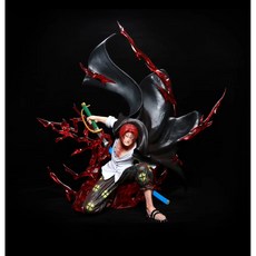 航海王 GK 四皇 紅髮傑克 戰鬥場景 蹲姿 模型 擺件 盒裝動漫公仔, 1個, GK 蹲姿紅髮香克斯