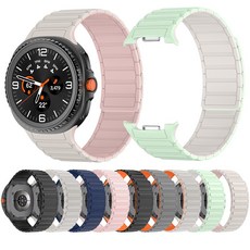 갤럭시워치 8 40mm 44mm 46mm 클래식 마그네틱 실리콘 스트랩 밴드, 스타라이트+핑크