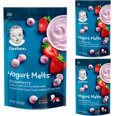 Gerber 요거트 멜츠 어린이 동결건조과일 28g, 3개