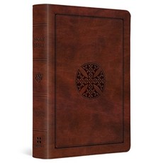 (영문도서)ESV Large Print Compact Bible Red Letter (Trutone Brown Mosaic Cross... Imitation Leather, Crossway, English, 9798874902988
