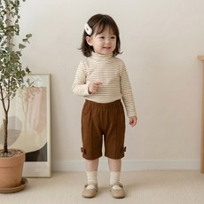 맘앤밥 아동용 투리본 보들촉감 면 반바지