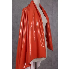 패브릭원단 50145cm Meetee 반짝 이는 광택 부드러운 가죽 패브릭 탄성 가짜 PU 직물 드레스, 7Orange, 1개