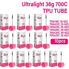 Ridenow 초경량 자전거 내부 튜브 700x18 25 28 32 도로 TPU 45 65 85mm 길이 28'' 슈퍼 라이트, 65mm, 10PCS 700x18-32c 36g