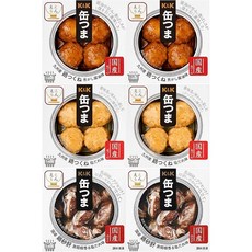 깡통 통조림 포장 에에몽 광장 한정 안주 6캔 세트 고쿠부 K&K 럭셔리 통조림 고기 반찬 안주 세트 비축 비상식, 1개, 1g