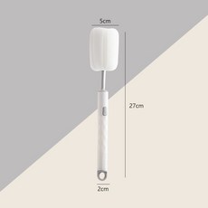 clean 長柄海綿杯刷 玻璃杯奶瓶清潔刷, 1個, 灰色盃刷【2個】柔軟海綿 進口品質