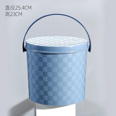 可坐收納桶凳 附蓋 手提式 洗衣桶 塑料儲物凳, 8L灰藍 可坐/可手提 #外徑25., 抗壓100.0公斤 多功能桶凳