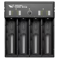 SMILING SHARK 四槽智能快速電池充電器，適用26650/18650等多型號電池, 1個