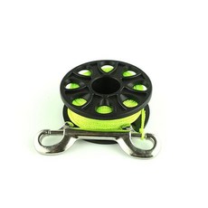 GearPro潛水手指線輪象拔浮標用綫軸配送雙頭扣18/30米裝備 潛水線輪線軸 浮力袋線輪線軸 水肺 船潛, 黑軸配綠繩30米, 1個