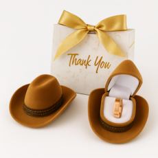 퐁포잇 돌반지 케이스 백일 반지 상자 선물세트, 1개, 카우보이모자