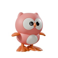 【臺灣出貨】上鍊發條 貓頭鷹小動物 魔性玩具 趣味玩具 嬰幼兒玩具 寶寶玩具 兒童玩具 互動玩具 可愛有趣 上新爆款, 1個, 8605粉色猫头鹰-袋装  60g, 8605粉色猫头鹰-袋装