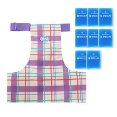 유앤펫 강아지 체크 아이스팩 포켓 여름 쿨조끼 중형견 대형견, 퍼플체크(아이스팩8개), 1개