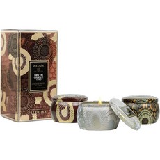 【DayGo美國代購】Voluspa 三入禮盒 美國香氛品牌 薄荷莫西多 金耀檜木 杜松薰衣草 限定禮盒 三入組, 1個, 8.紫禁無花果+波羅的海琥珀+大溪地椰子