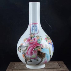 粉彩人物紋膽瓶, 如圖所示