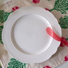 플라워 화이트 원형 꽃잎 디저트 플레이트 접시 22.5cm, 1개, 아이리스 접시_1개