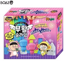 흔한남매 부활 미니캐슬 슬라임 세트, 핑크 + 옐로우그린 + 블루 + 화이트 + 랜덤 발송, 1세트