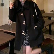 떡볶이 모직 코트 하프 아우터 여성 더플코트