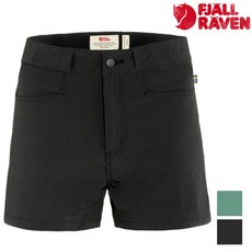 Fjallraven 小狐狸 休閒短褲/登山短褲 High Coast Lite 女款 89431【夏季組合】，輕量透氣，高腰顯瘦，快乾耐磨, 550 黑,34