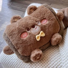 熱水袋暖寶寶註水是暖水袋女生暖肚子暖腳防爆暖被窩神器, 1個, 套袋-可愛小熊